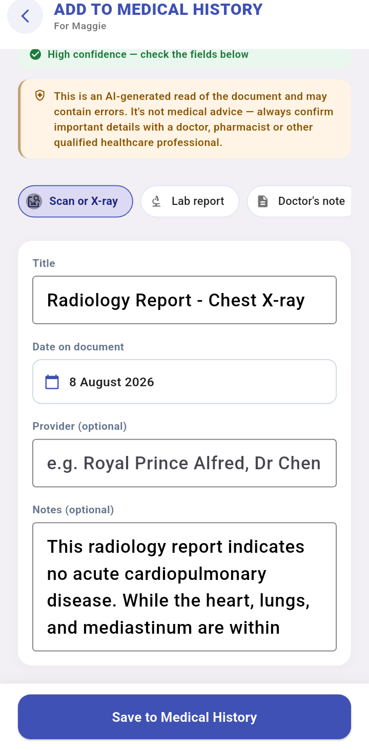 AI reads the document and fills in the details