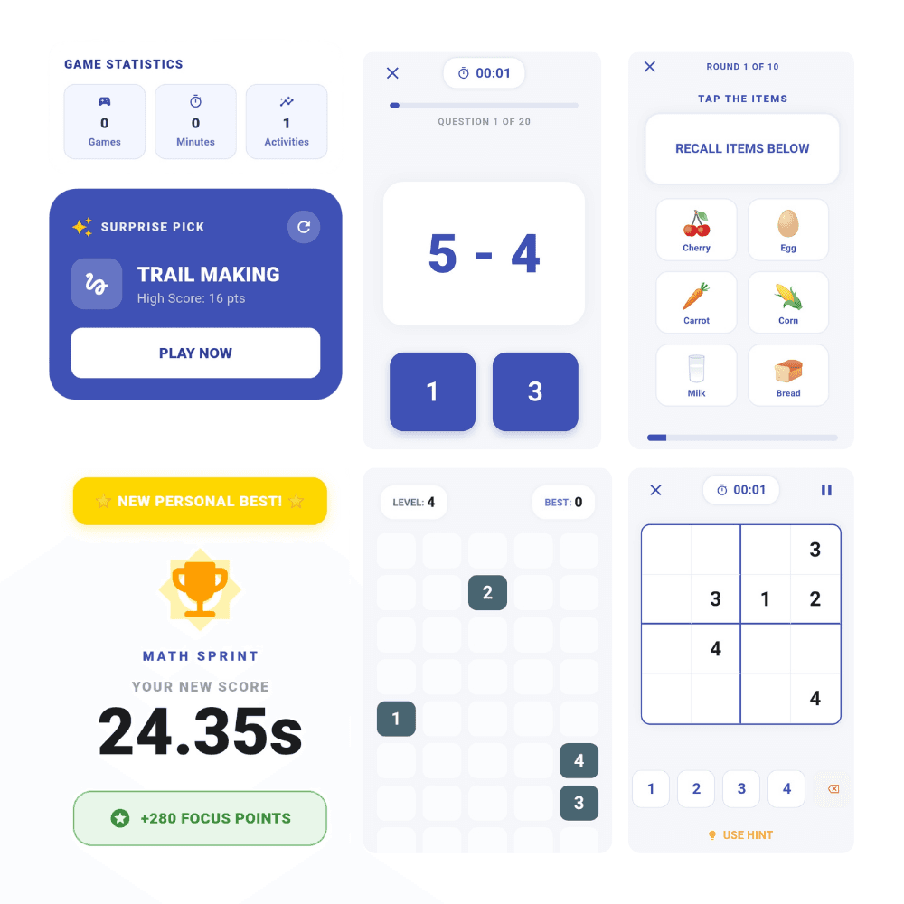 Selection of more than 10 curated Brain Games