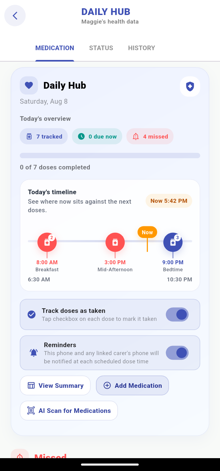 Track your medications, independently